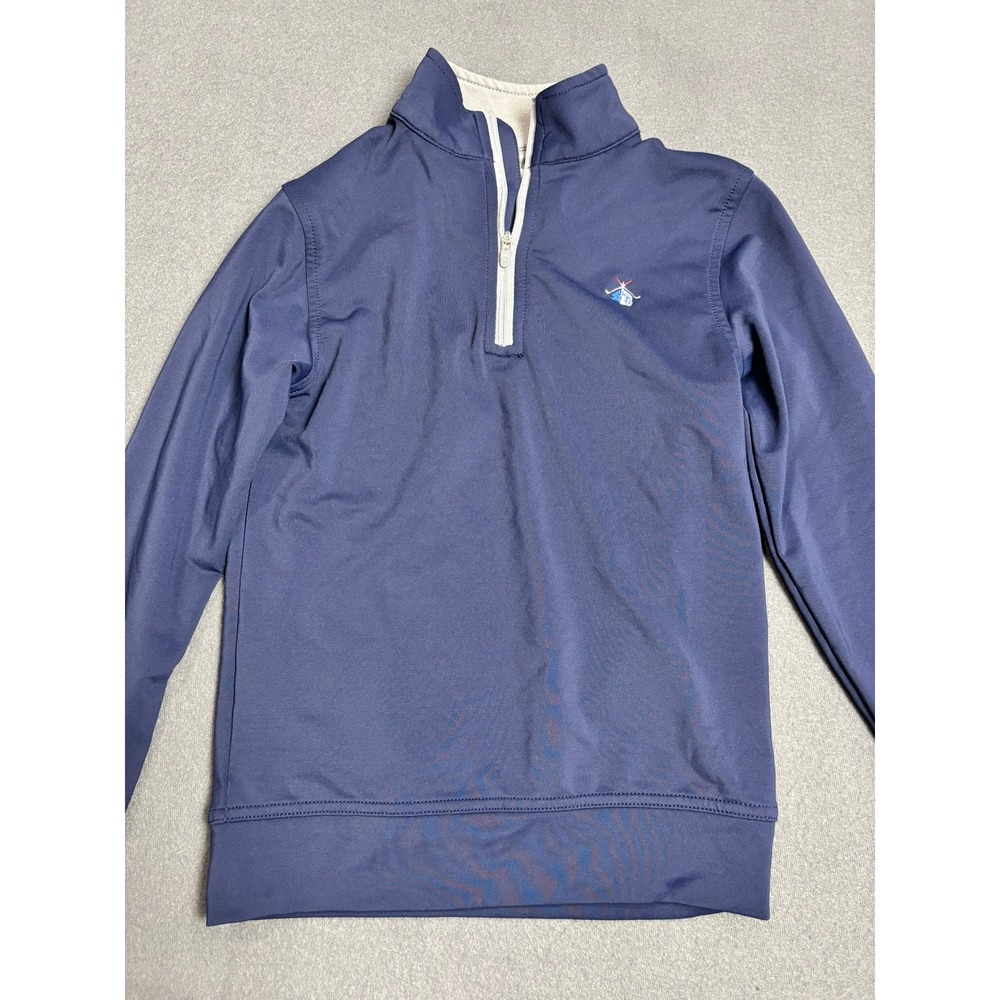 Peter Millar Quarter Zip Pullover Kids XS 5-6 Navy Blue Golf Performance Prep